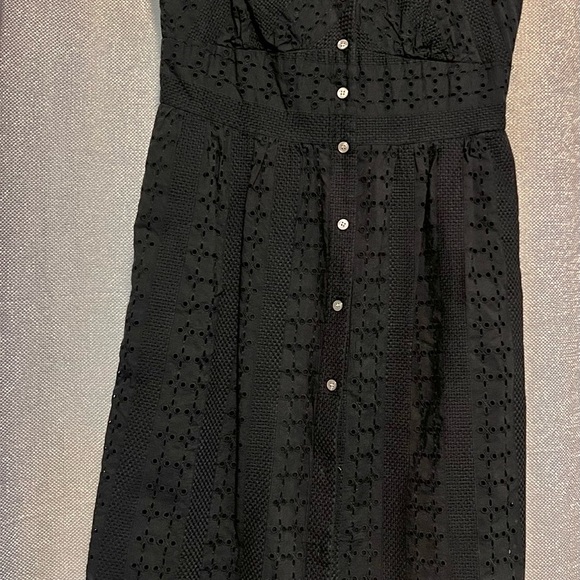 J. Crew Ruffle Sleeve Eyelet Black Dress - Picture 7 of 7